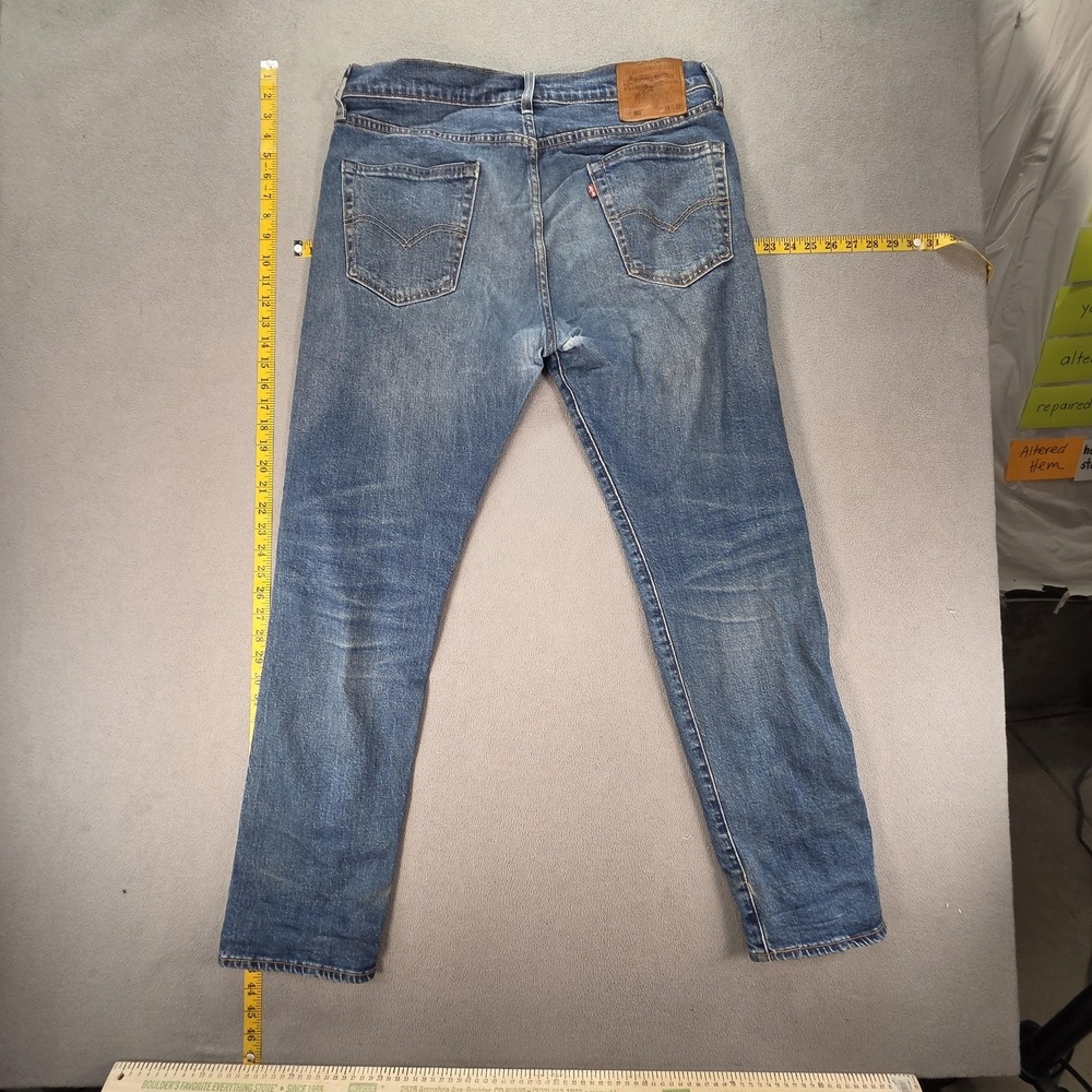 Levis 502 Jeans Mens Selvedge Blue Med Wash Regular Honeycomb Fits 34x31 - Picture 2 of 16
